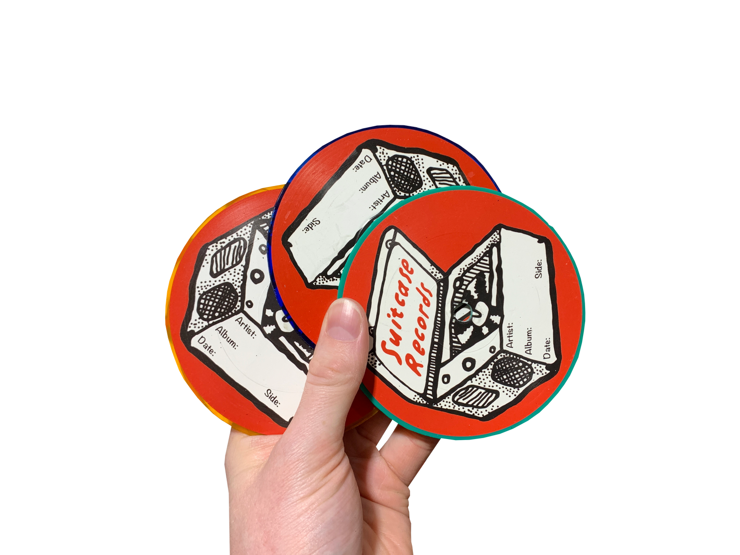 Suitcase Records Coasters - set of 6