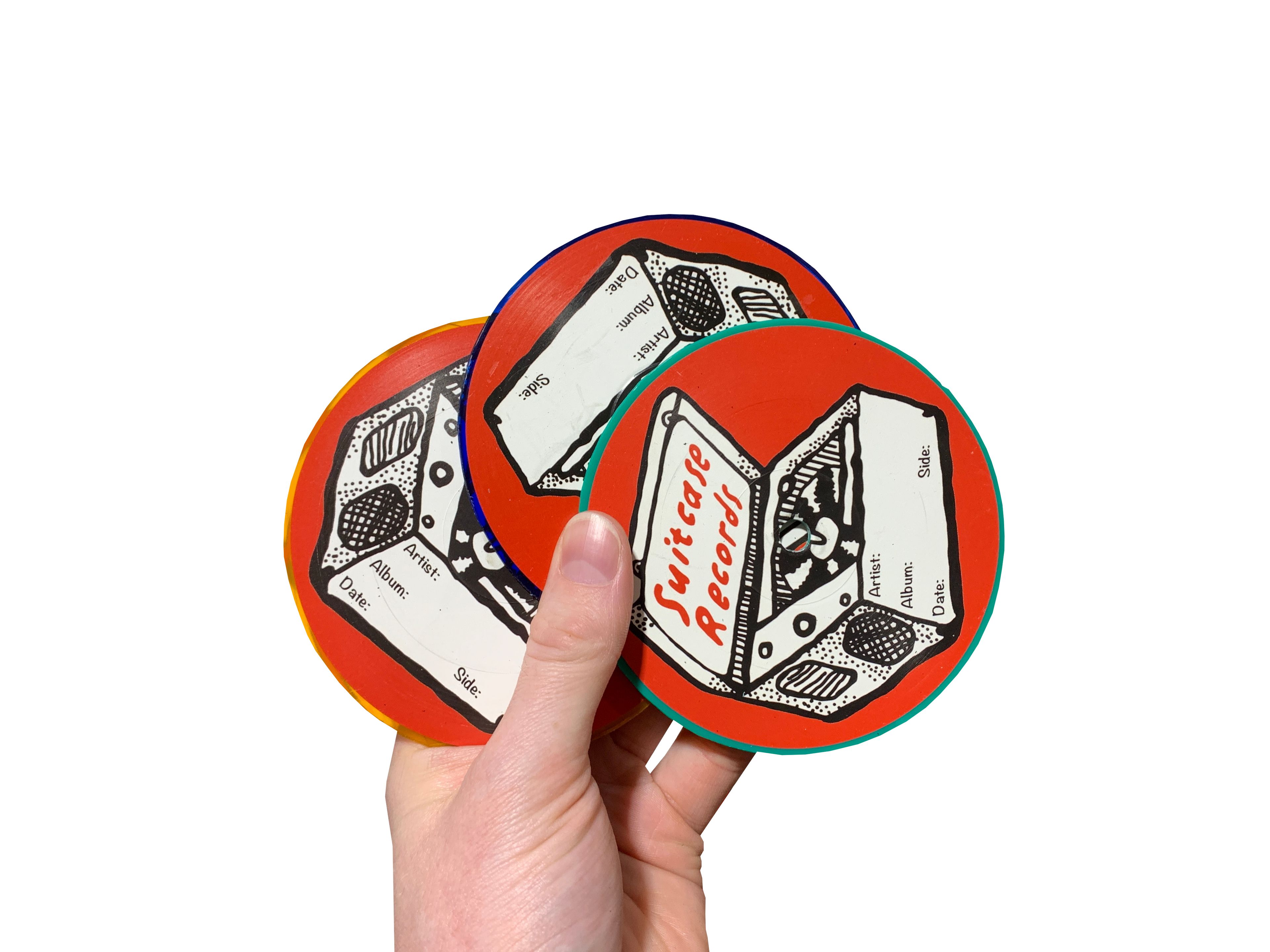 Suitcase Records Coasters - set of 6